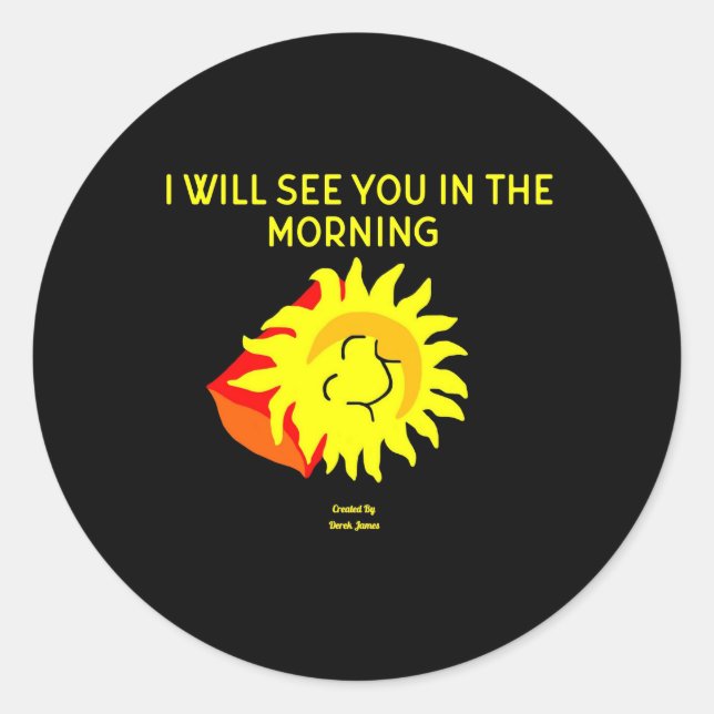 Good Night Sun Round Sticker (Front)