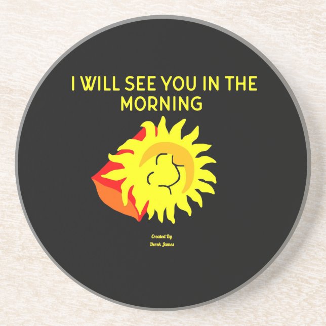 Good Night Sun Sandstone Coaster (Front)