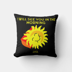 Good Night Sun Square Throw Pillow