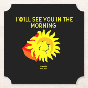 Good Night Sun Ticket Paper Coaster