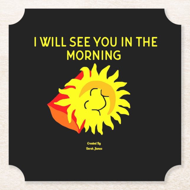 Good Night Sun Ticket Paper Coaster (Front)