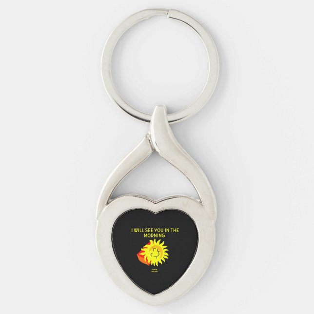 Good Night Sun Twisted Heart Keychain (Front)