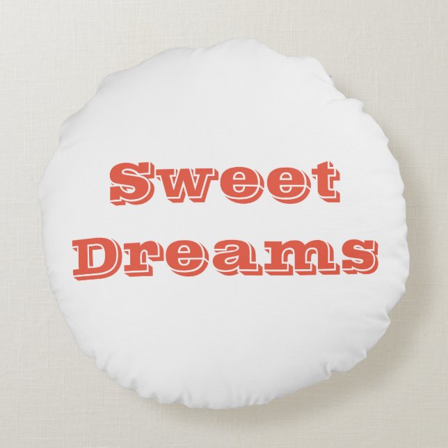 Good Night Sweet Dream Elegant Custom Printed Home Round Pillow (Back)