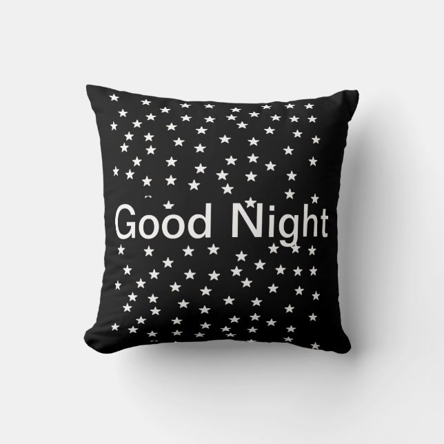 good night throw pillow (Front)