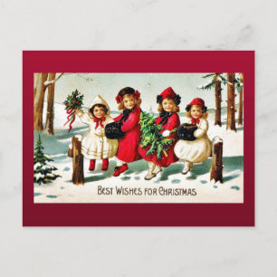 Good Old Christmas Holiday Postcard