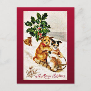 Good Old Christmas Holiday Postcard