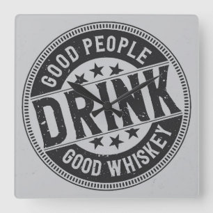 Good People Drink  Square Wall Clock