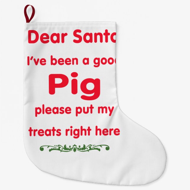 good pig large christmas stocking (Front)