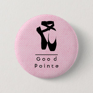 Good Pointe. Black Ballet Shoes En Pointe 2 Inch Round Button