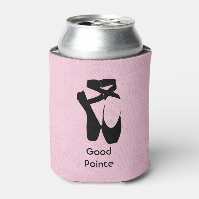 Good Pointe. Black Ballet Shoes En Pointe Can Cooler (Can Front)