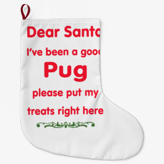 good pug large christmas stocking