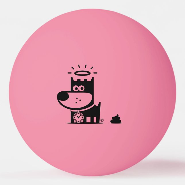 GOOD PUPPY Ping Pong Ball . SHH…IT HAPPENS . Black (Front)