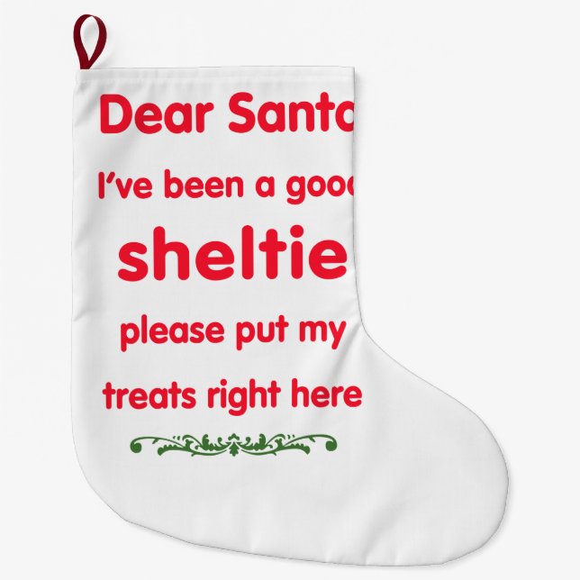 good sheltie large christmas stocking (Front)