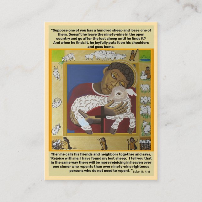 Good Shepherd and lost sheep  Business Card (Front)