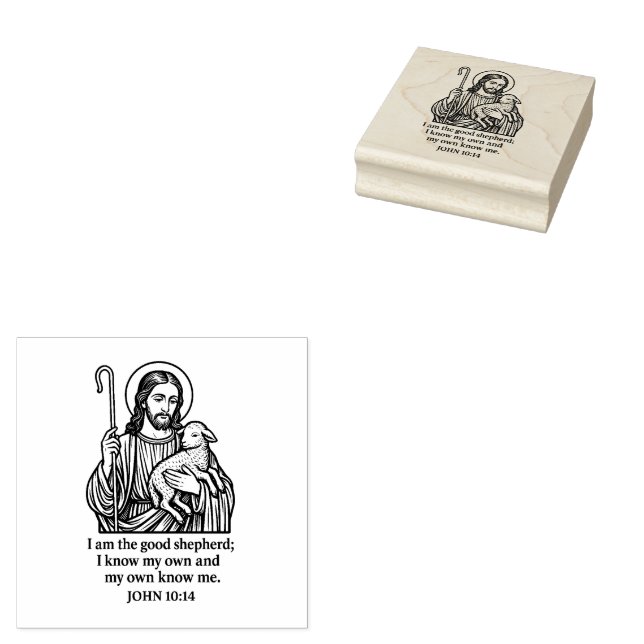 Good Shepherd Catholic Rubber Stamp – John 10:14 (Stamped)