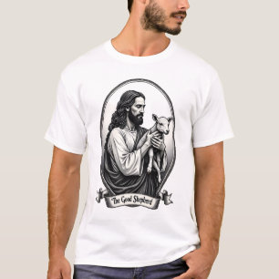 Good Shepherd Jesus Vintage Engraving Faith Shirt