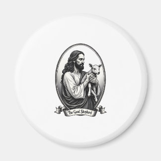 Good Shepherd Jesus Vintage Engraving Faith Shirt  Magnet