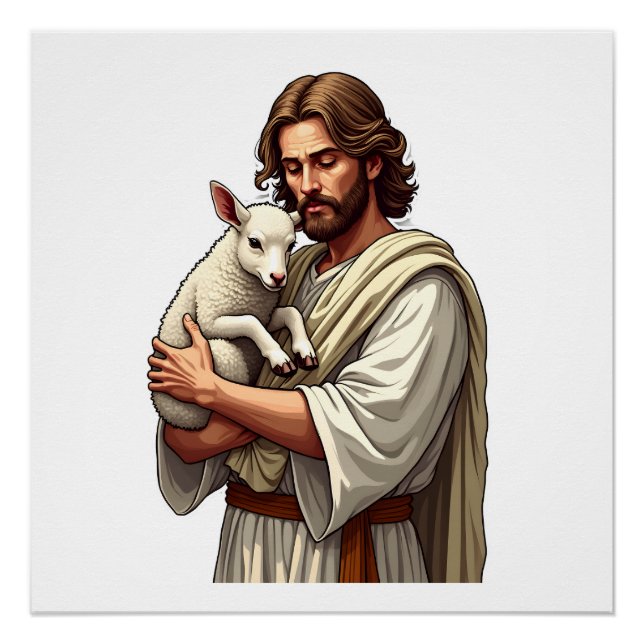 Good Shepherd Jesus Vintage Engraving Tee Poster (Front)