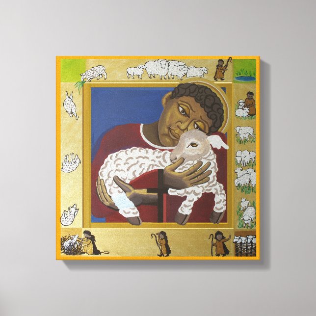 Good Shepherd Lost Sheep Icon  Canvas Print (Front)
