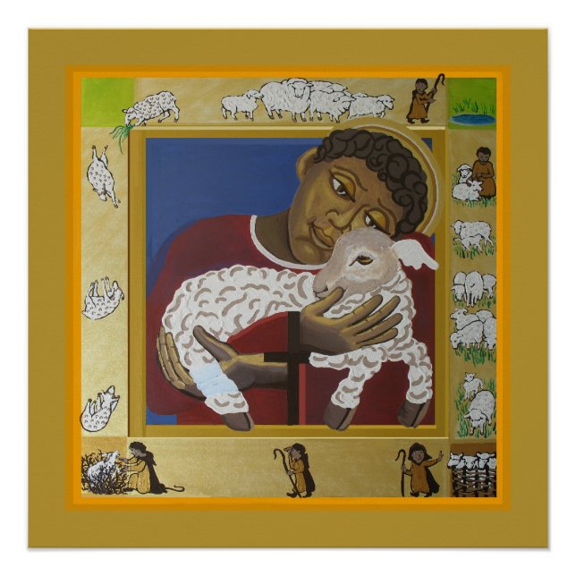 Good Shepherd Lost Sheep Icon  Poster (Front)