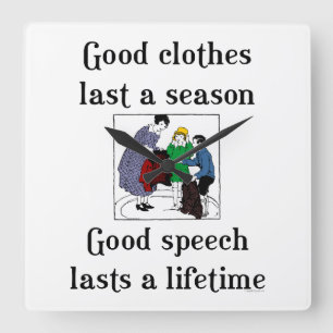 Good Speech School Saying Wall Clock