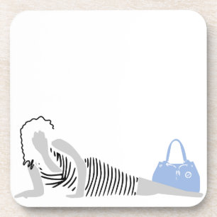Good Thick - Woman in black Striped Dress Coaster
