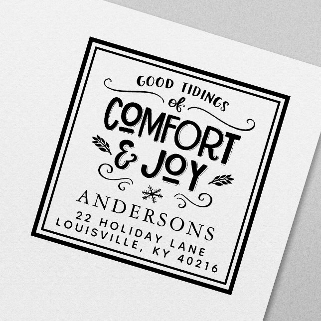 Good Tidings Of Comfort & Joy Christmas Address Self-inking Stamp (Creator Uploaded)