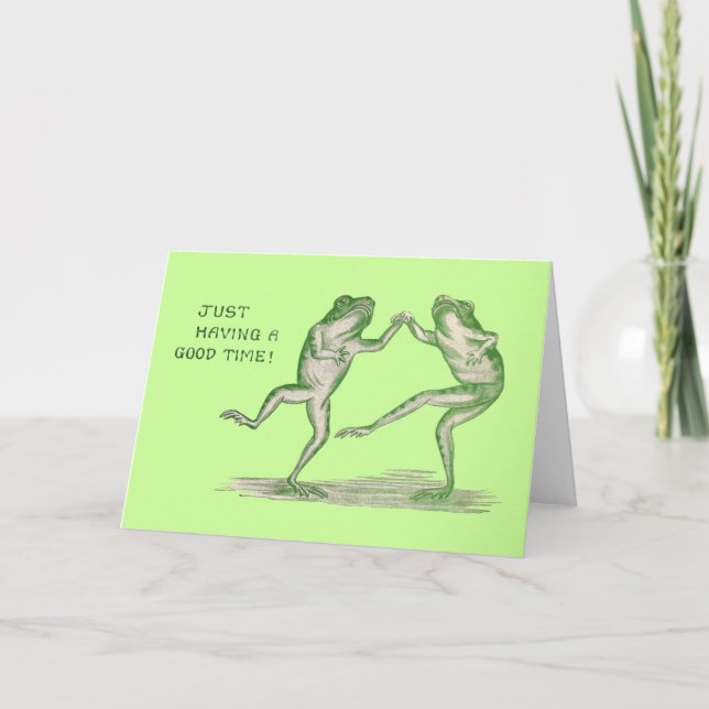 Good Time Frogs Dance Vintage Card (Front)