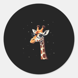 Good Time Hipster Giraffe T-Shirt Men's Women's Ch Classic Round Sticker