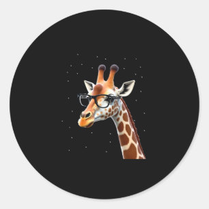 Good Time Hipster Giraffe T-Shirt Men's Women's Ch Classic Round Sticker