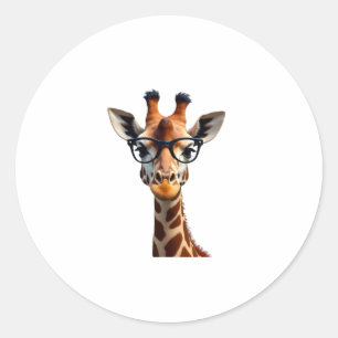 Good Time Hipster Giraffe T-Shirt Men's Women's Ch Classic Round Sticker