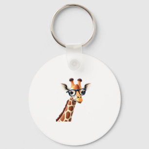Good Time Hipster Giraffe T-Shirt Men's Women's Ch Keychain