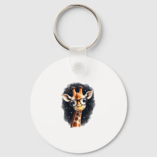 Good Time Hipster Giraffe T-Shirt Men's Women's Ch Keychain