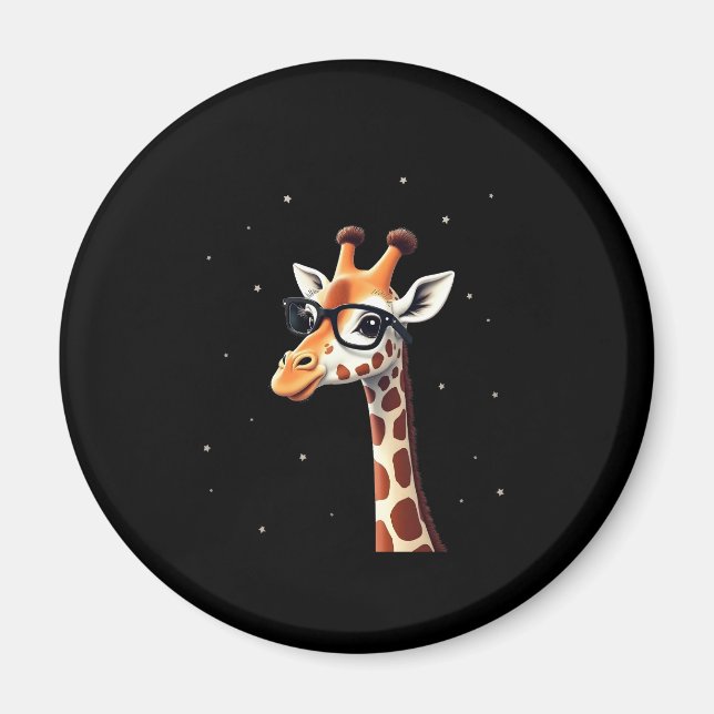 Good Time Hipster Giraffe T-Shirt Men's Women's Ch Magnet (Front)