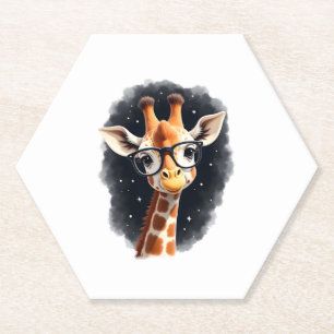 Good Time Hipster Giraffe T-Shirt Men's Women's Ch Paper Coaster