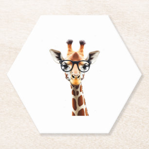 Good Time Hipster Giraffe T-Shirt Men's Women's Ch Paper Coaster