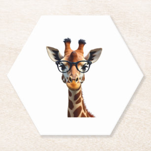 Good Time Hipster Giraffe T-Shirt Men's Women's Ch Paper Coaster