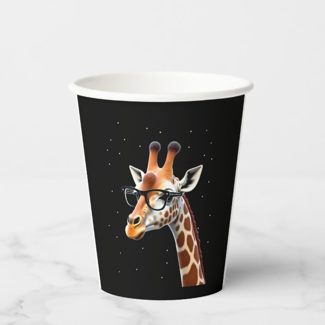 Good Time Hipster Giraffe T-Shirt Men's Women's Ch Paper Cups (Front)