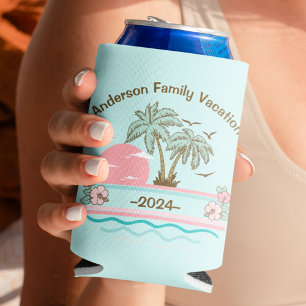 Good Times Ahead Surfboard Family Beach Vacation Can Cooler