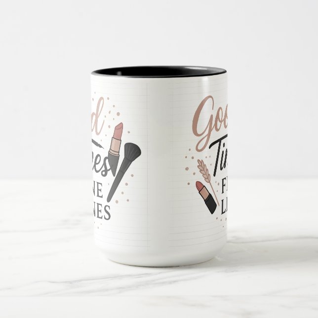 Good Times, Fine Lines (Makeup) | Halloween Gifts Mug (Center)