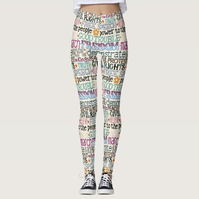 good trouble typography leggings (Front)