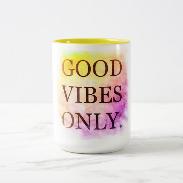Good Vibes 15 oz Mug à deux tons (Centre)