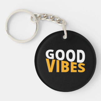 Good Vibes Aesthetic Black Keychain
