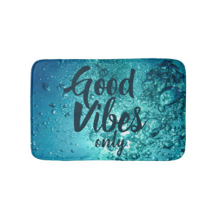 Good Vibes and Cool Blue Water Bath Mat