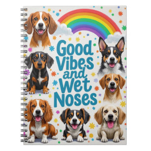 Good Vibes and Wet Noses Playful doodles  Notebook