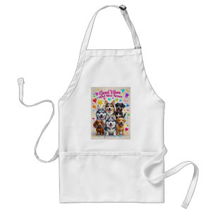 Good Vibes and Wet Noses Playful doodles Standard Apron