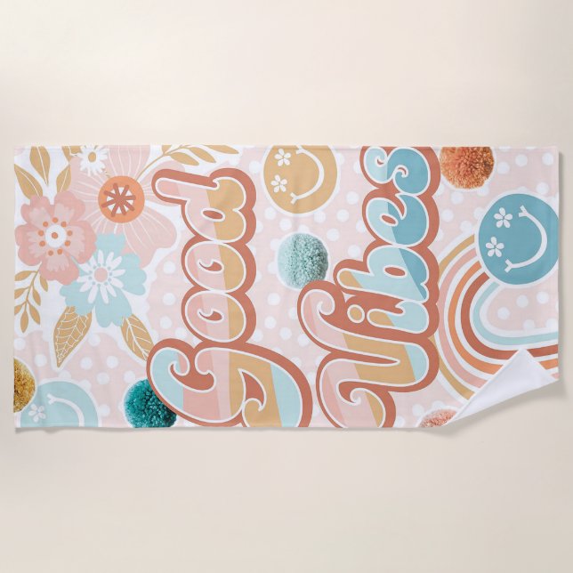 Good Vibes Beach Towel (Front)