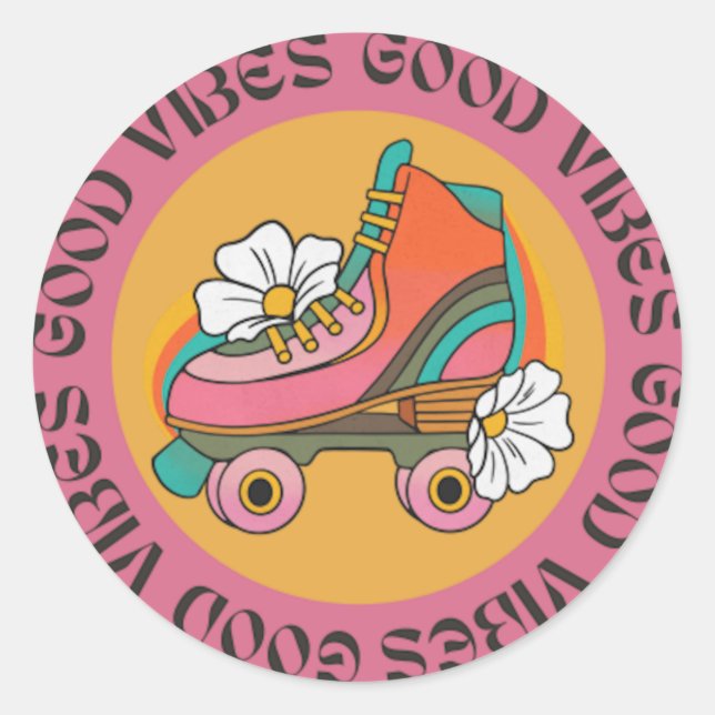 Good vibes classic round sticker (Front)