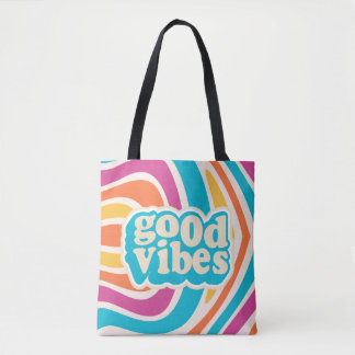 Good Vibes Colourful Canvas Tote Bag