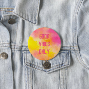 Good Vibes Colourful Gradient Luminous Joy 3 Inch Round Button
